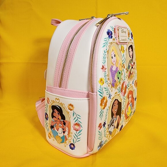 Loungefly Disney Princess & Sidekicks Floral Portraits Mini Backpack NEW - Picture 7 of 16